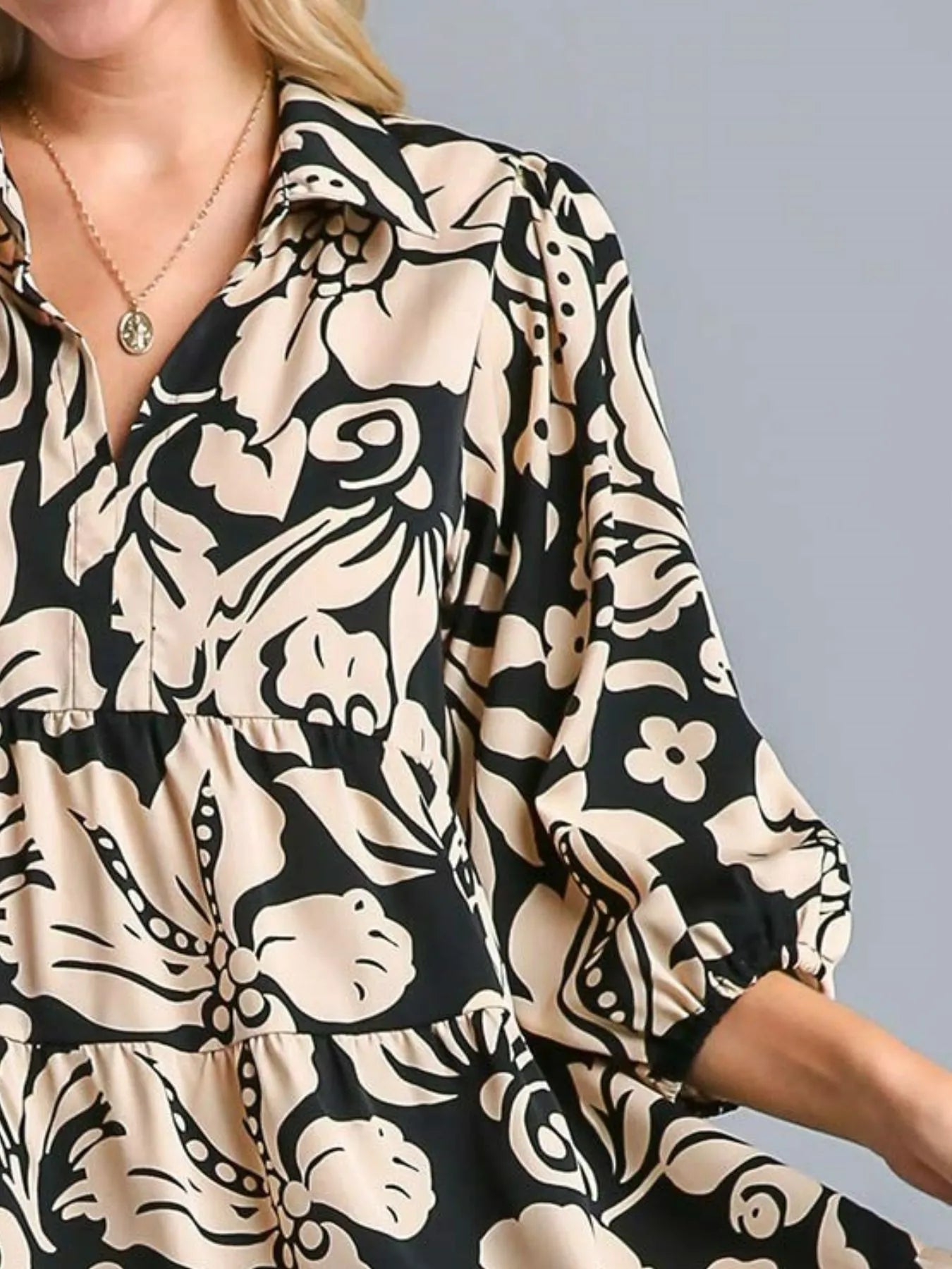 Umgee Floral Print Tiered Midi Dress - Bitsy Gypsy Boutique