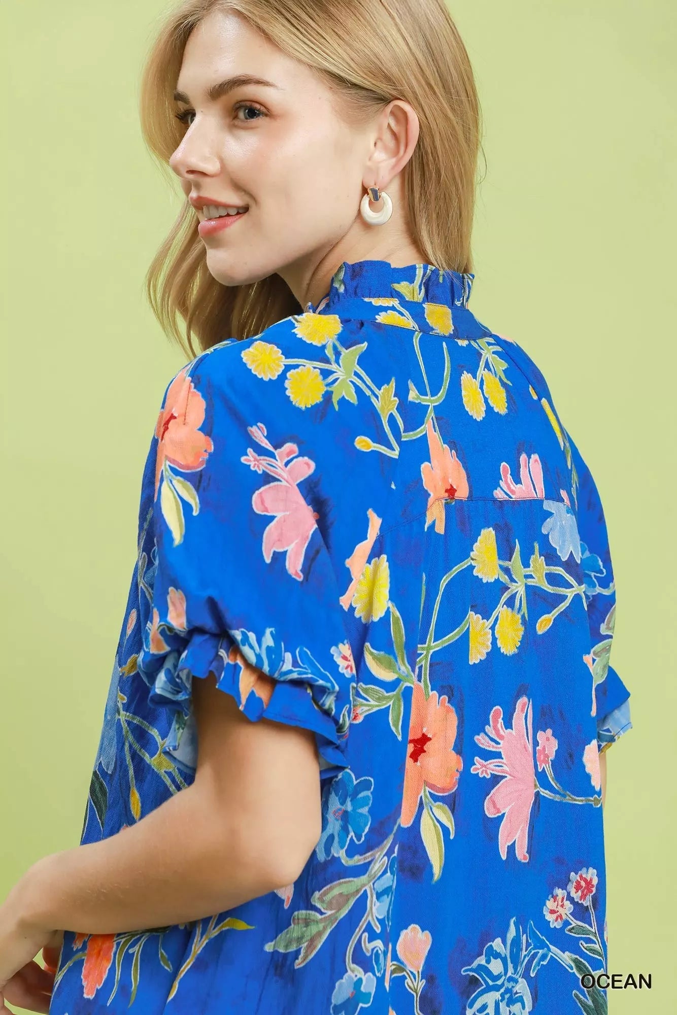 Umgee Floral Ruffle Hem Mini Dress - Bitsy Gypsy Boutique