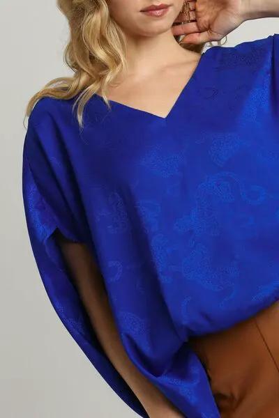 Umgee Full Size Satin Animal Print Jacquard Top by Trendsi