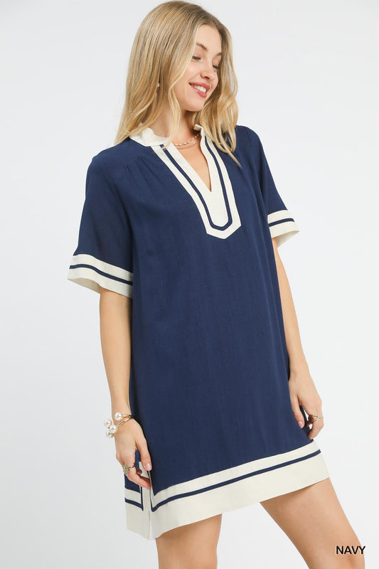 Umgee Linen Rayon Mini Dress - Bitsy Gypsy Boutique