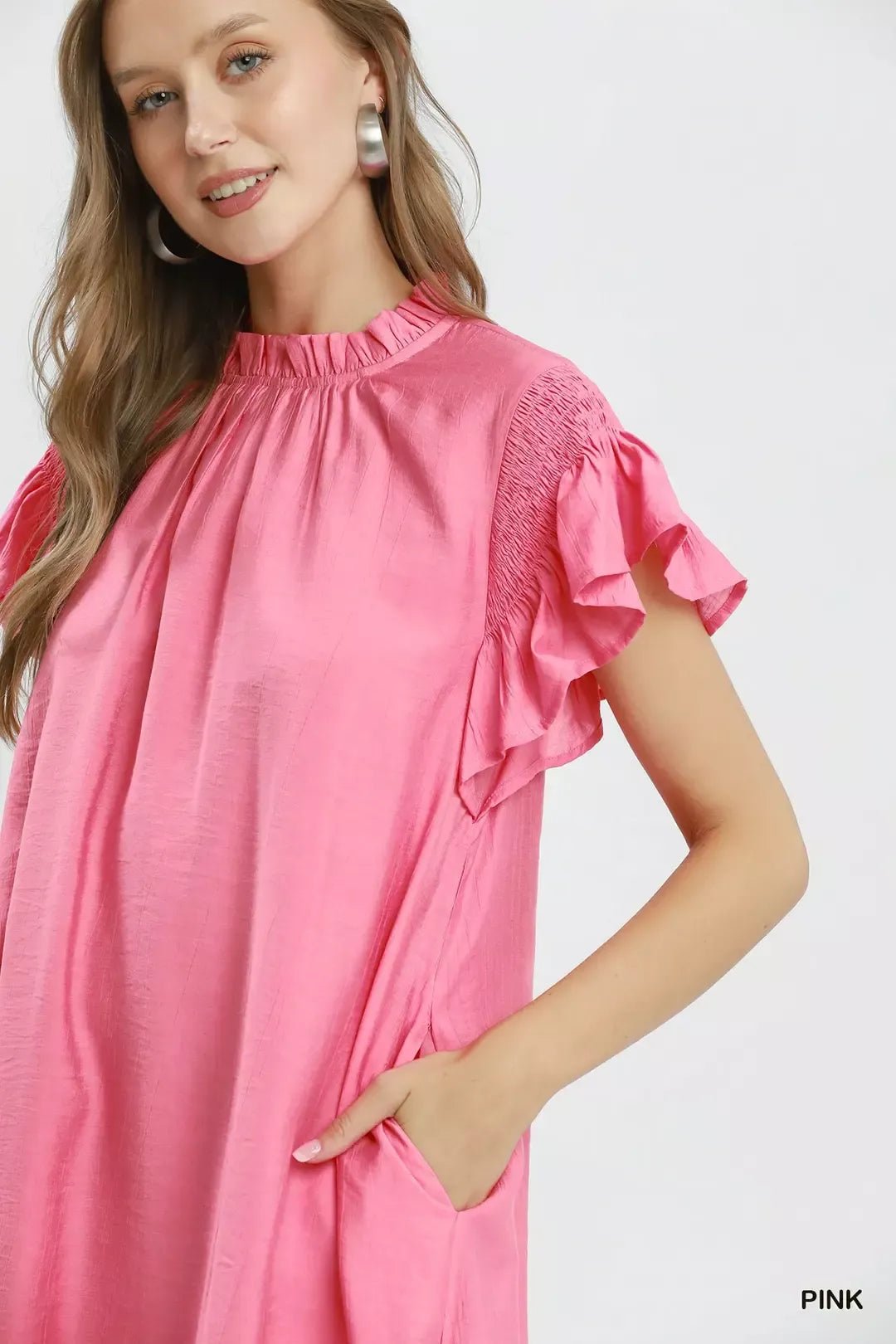 Umgee Ruffle Flutter Sleeve Dress - Bitsy Gypsy Boutique
