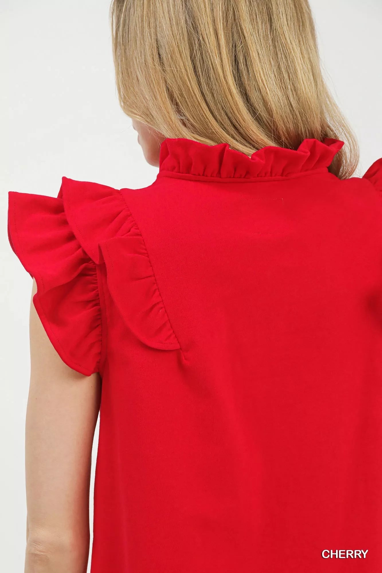 Umgee Ruffle Sleeve V - Neck Top - Bitsy Gypsy Boutique