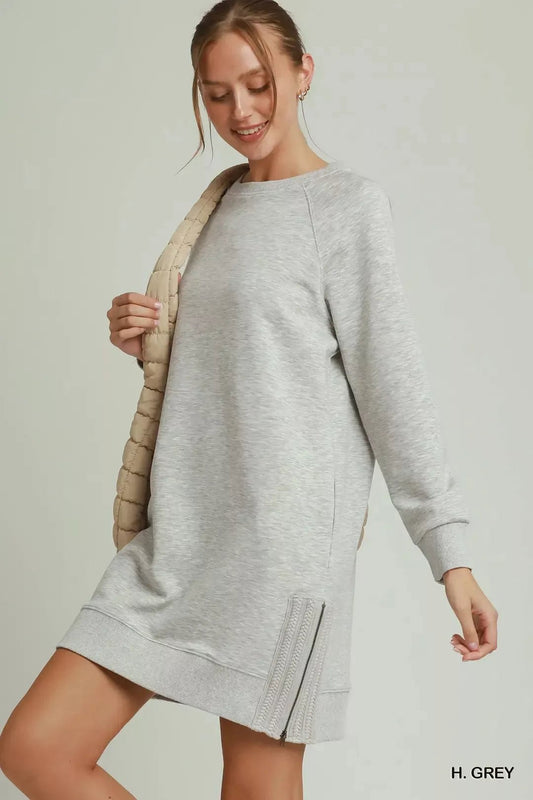 Umgee Side Crochet Zipper Detailed Dress - Bitsy Gypsy Boutique