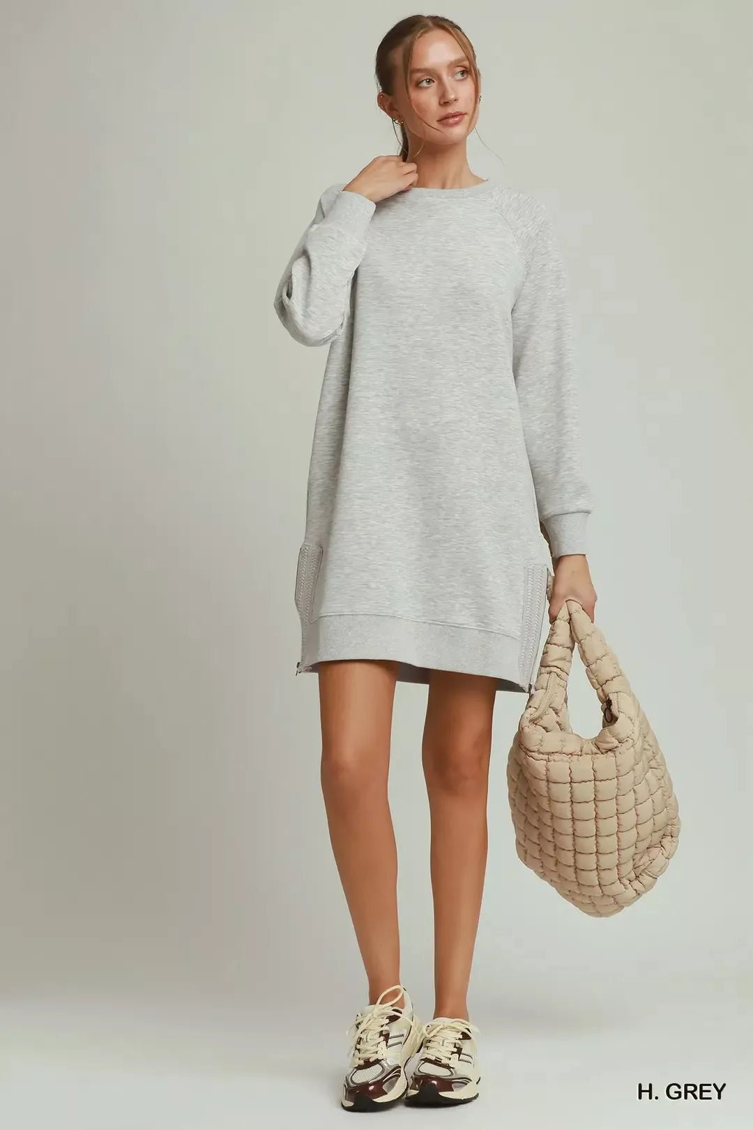 Umgee Side Crochet Zipper Detailed Dress - Bitsy Gypsy Boutique