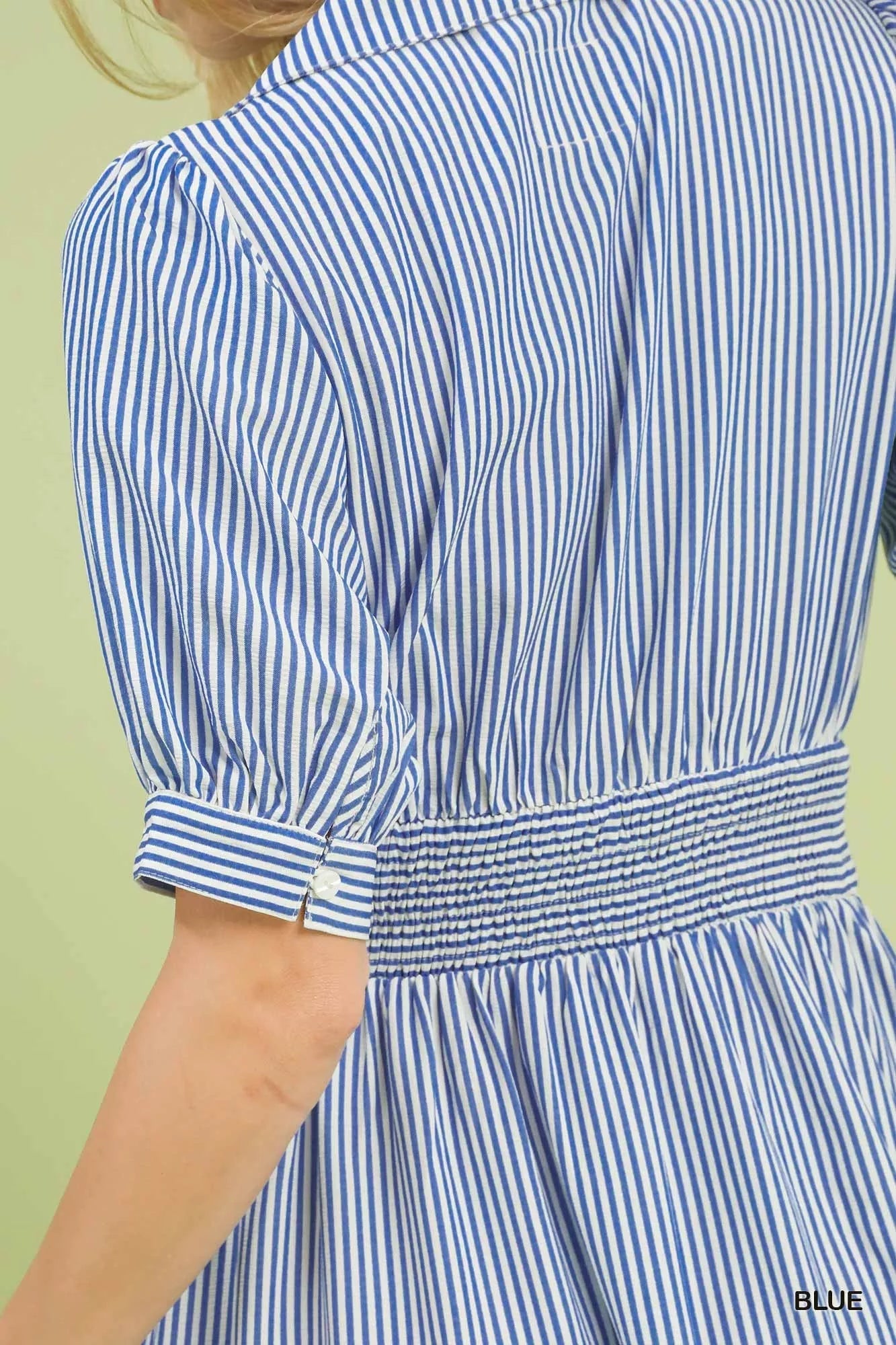 Umgee Striped Midi Dress with Front Zipper - Bitsy Gypsy Boutique
