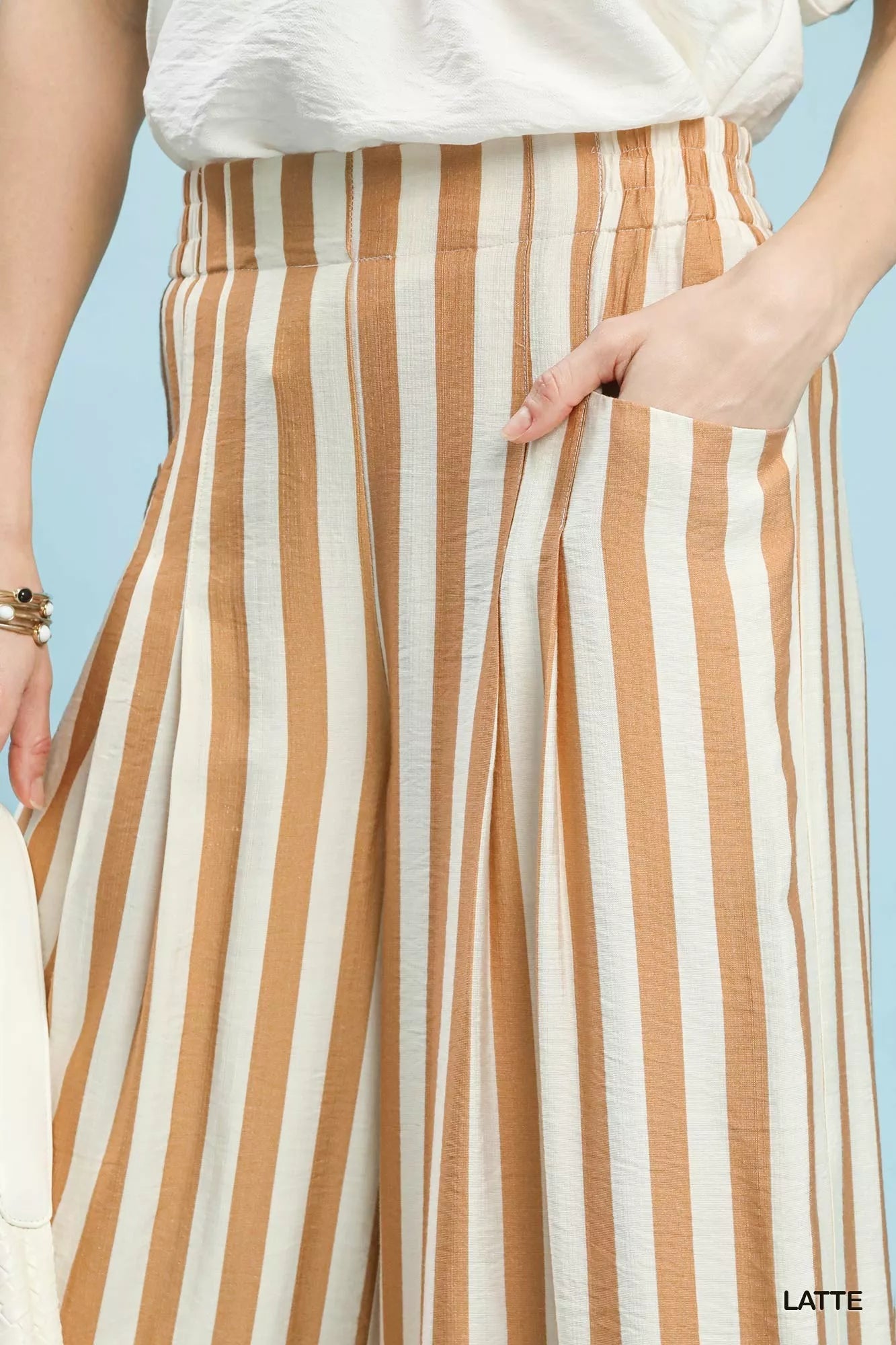 Umgee Vertical Stripe Wide Leg Pants - Bitsy Gypsy Boutique