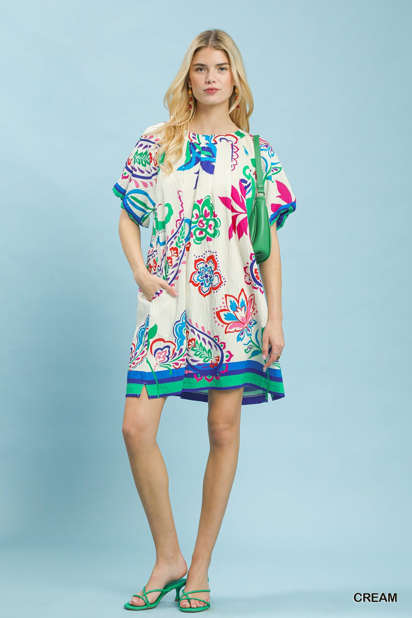 Umgee Vibrant Paisley Print Dress - Bitsy Gypsy Boutique