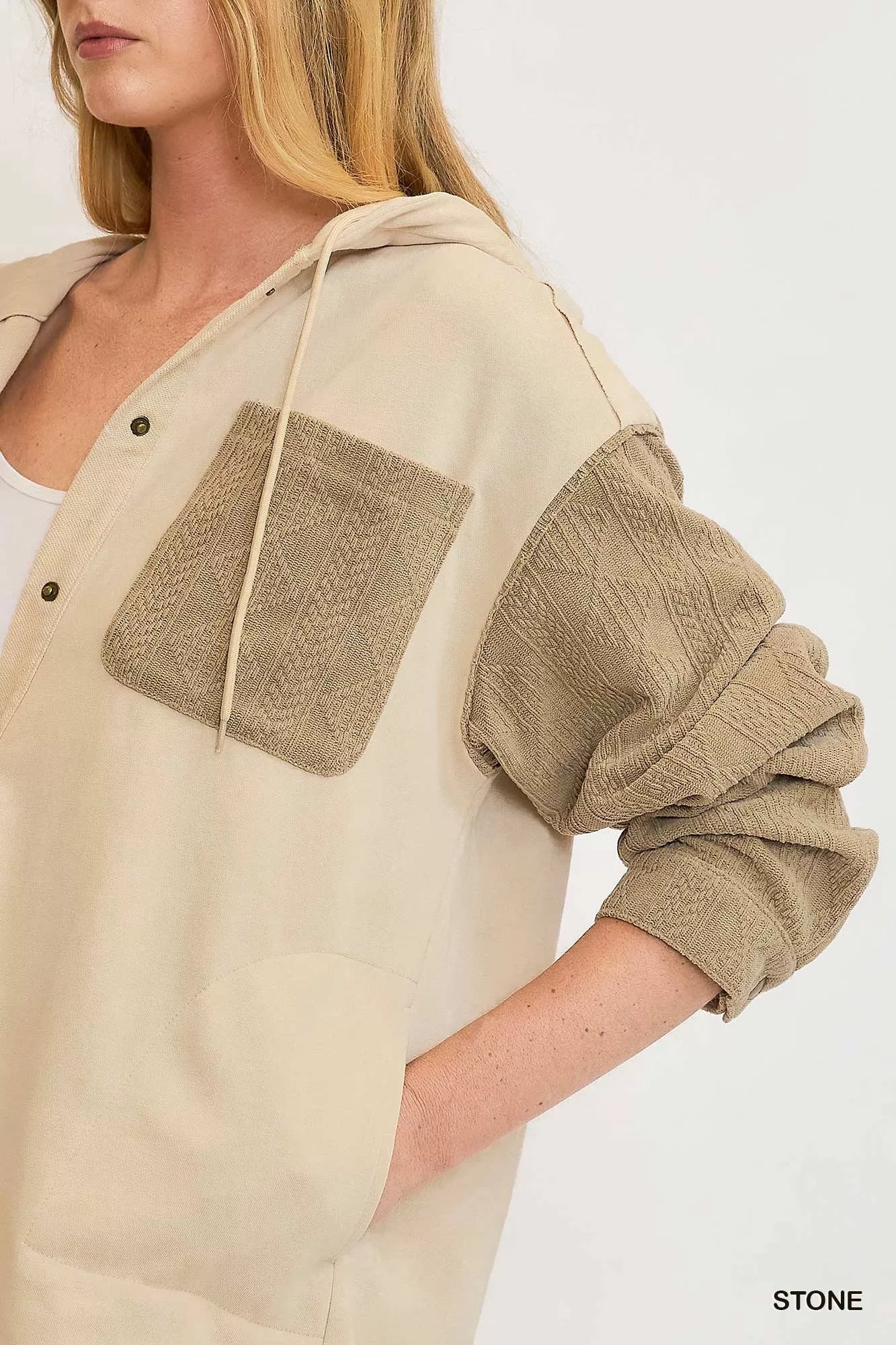 Umgee Washed French Terry Shacket - Bitsy Gypsy Boutique