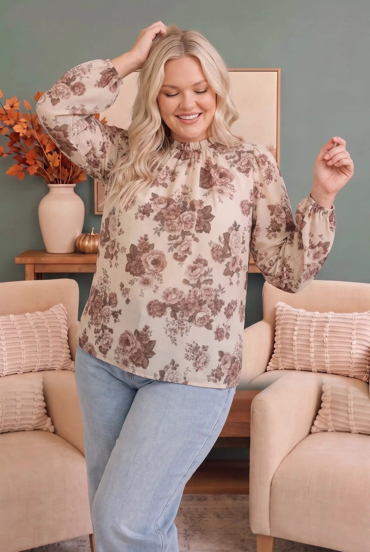 Vintage Rose Garden Floral Blouse - Bitsy Gypsy Boutique