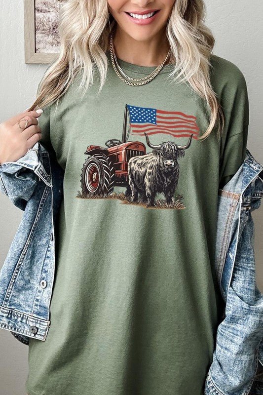 Western Ranch America Graphic Heavy Cotton Tee - Bitsy Gypsy Boutique