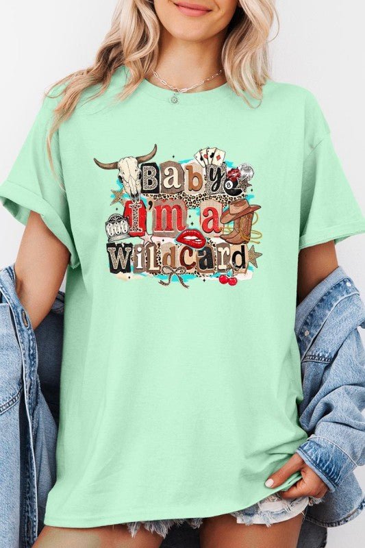 Wild Card Cowgirl Graphic Heavy Cotton Tee - Bitsy Gypsy Boutique