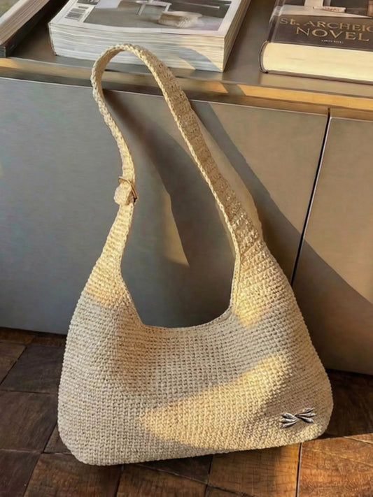 Woven Casual Beach Shoulder Bag - Bitsy Gypsy Boutique
