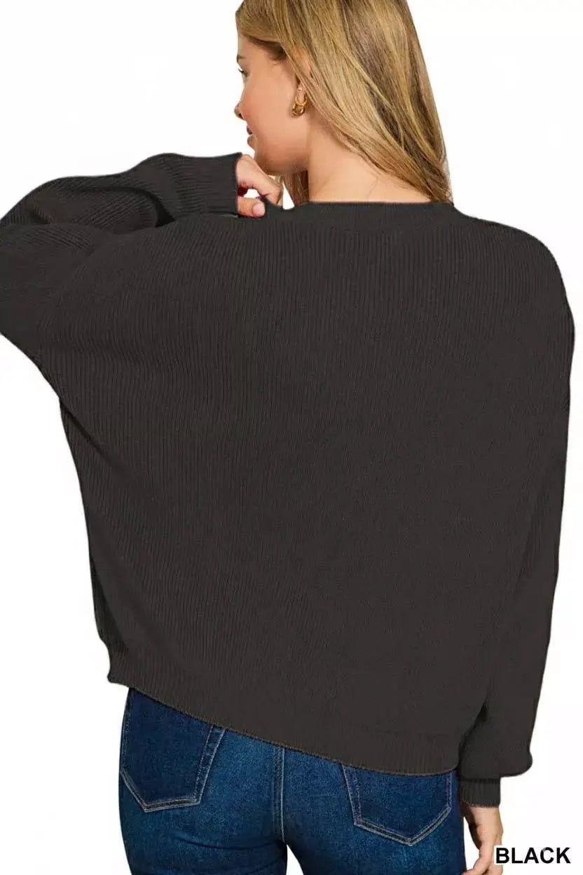 Zenana American Flag Crew Neck Sweater by Trendsi
