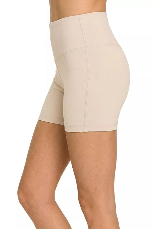 Zenana Brushed Microfiber Wide Waistband Biker Shorts - Bitsy Gypsy Boutique