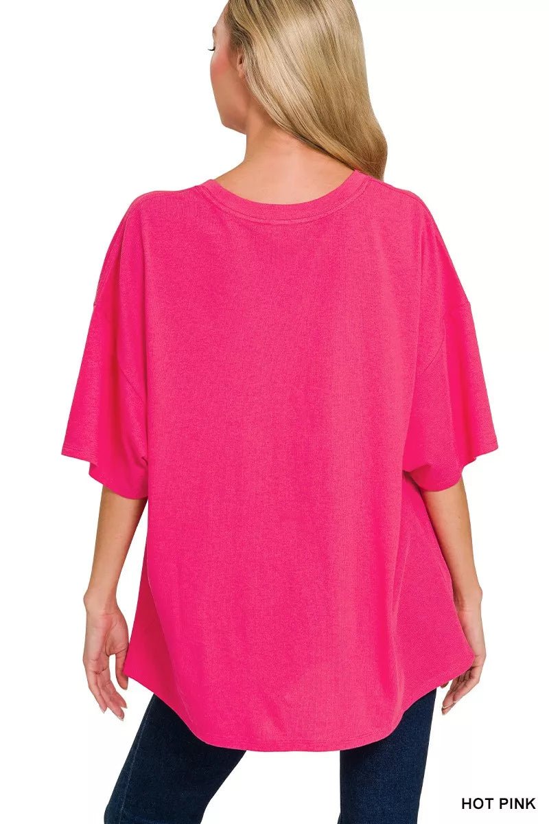 Zenana Cotton Short Sleeve Oversized Tunic Tee - Bitsy Gypsy Boutique