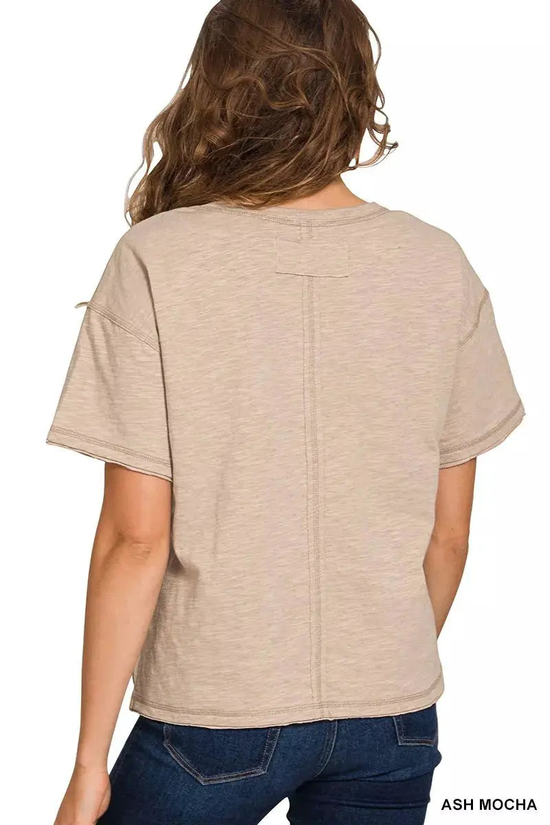 Zenana Cotton Slub Short Sleeve Tee by Trendsi
