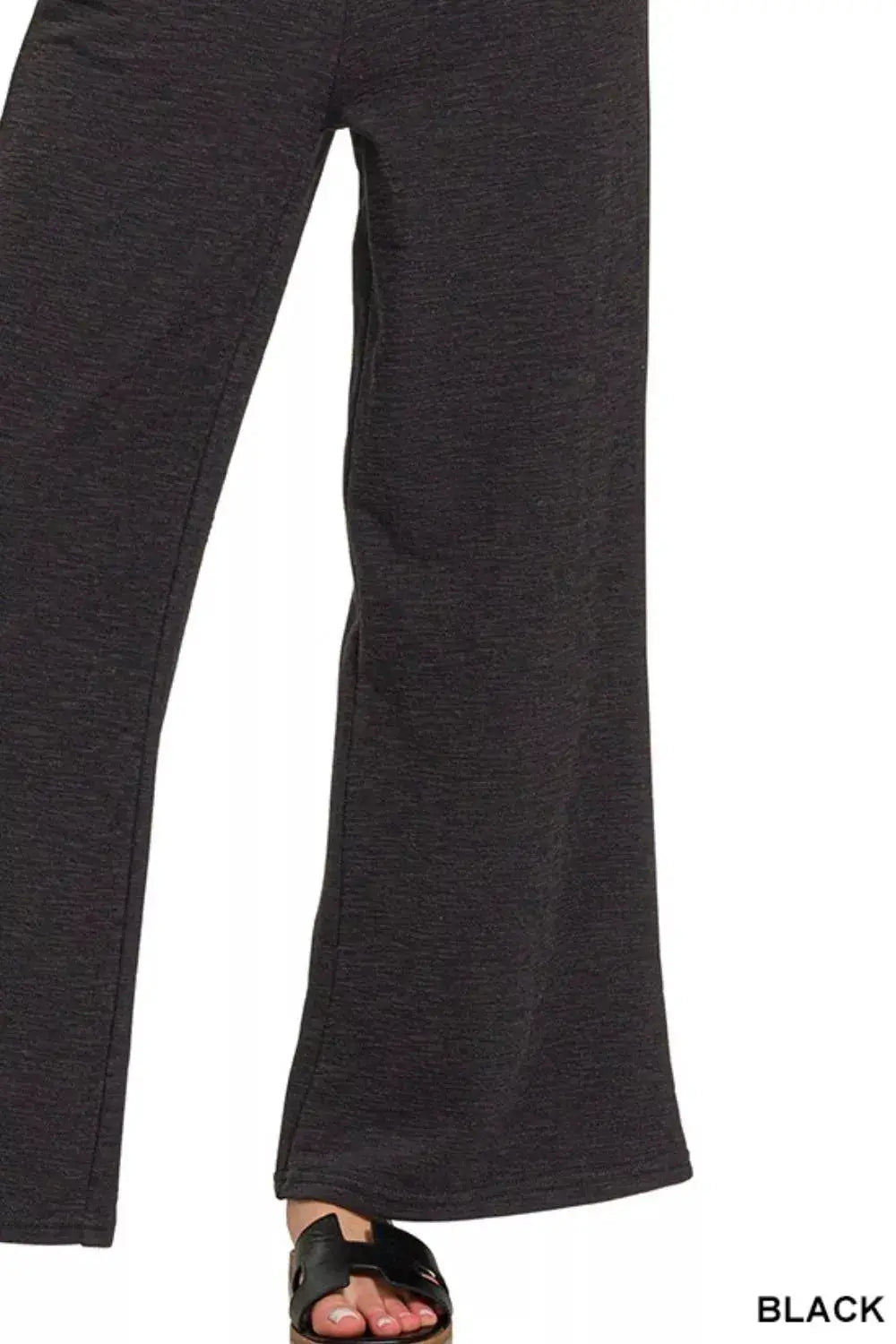 Zenana Cotton Slub Wide Leg Pants by Trendsi