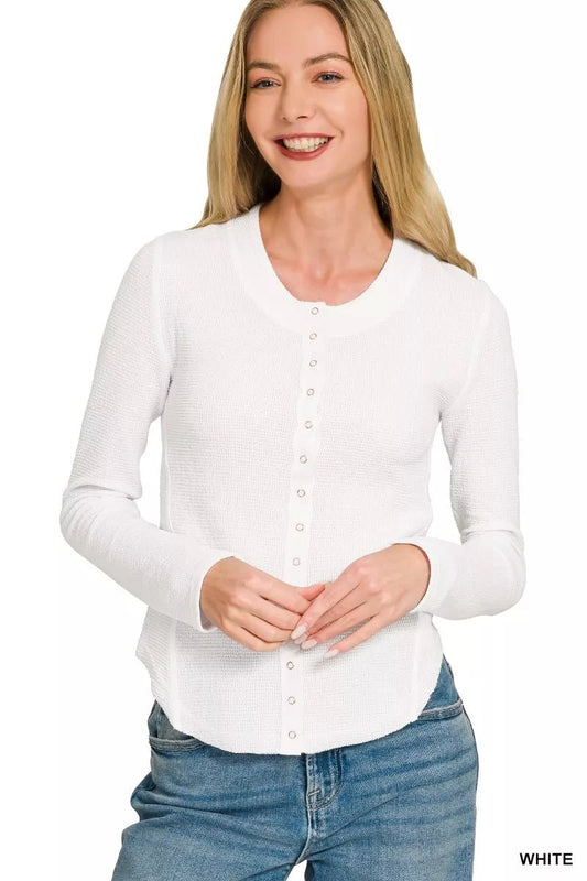 Zenana Double Knit Snap Button Shirts - Bitsy Gypsy Boutique