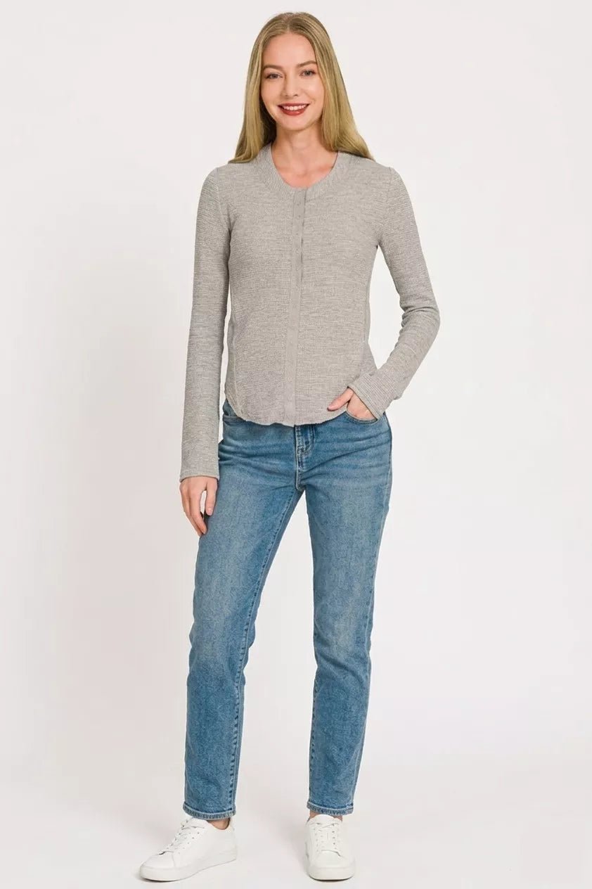 Zenana Double Knit Snap Button Shirts - Bitsy Gypsy Boutique
