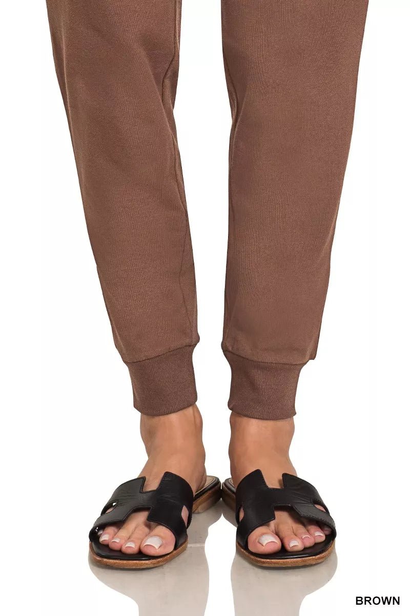 Zenana Drawstring Cotton Joggers with Pockets - Bitsy Gypsy Boutique