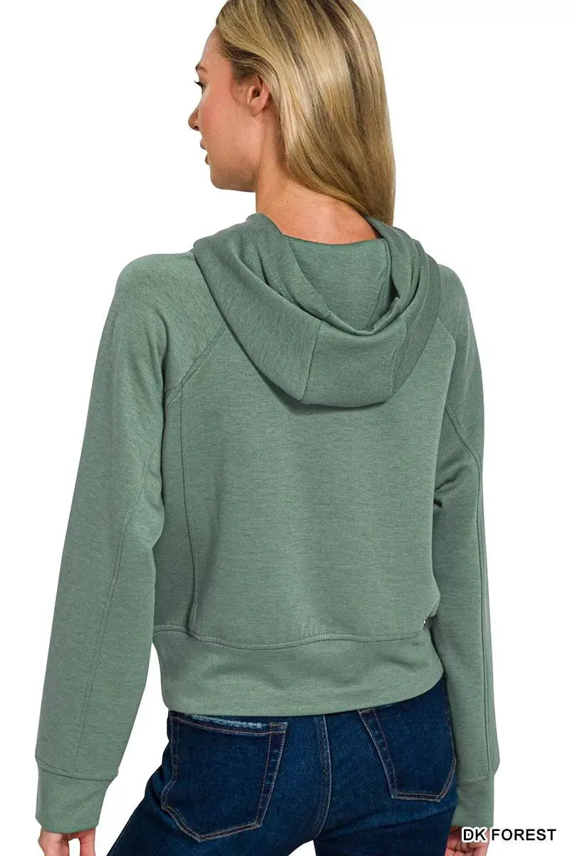 Zenana Drawstring Scuba Hoodie by Trendsi
