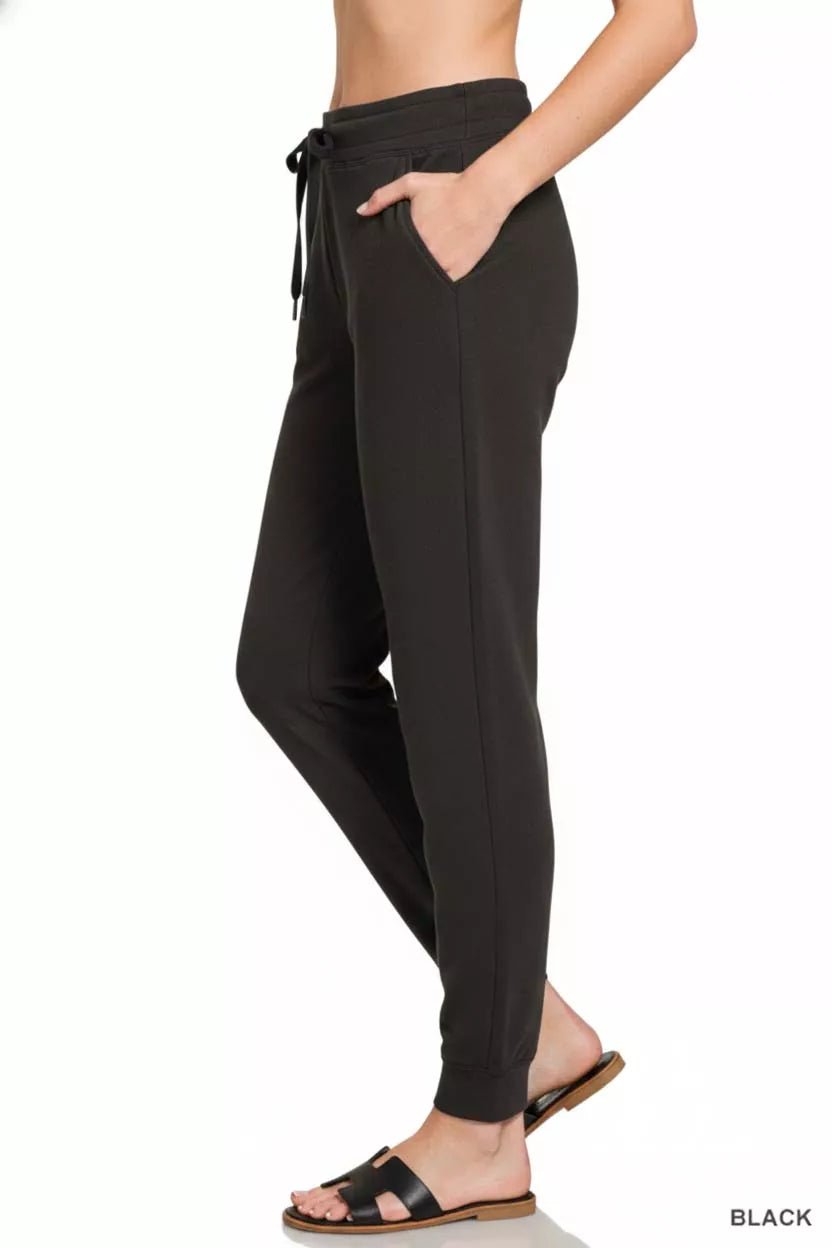 Zenana Drawstring Scuba Joggers with Pockets - Bitsy Gypsy Boutique
