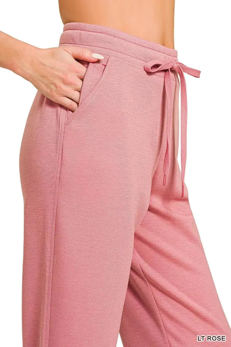 Zenana Drawstring Scuba Joggers with Pockets by Trendsi