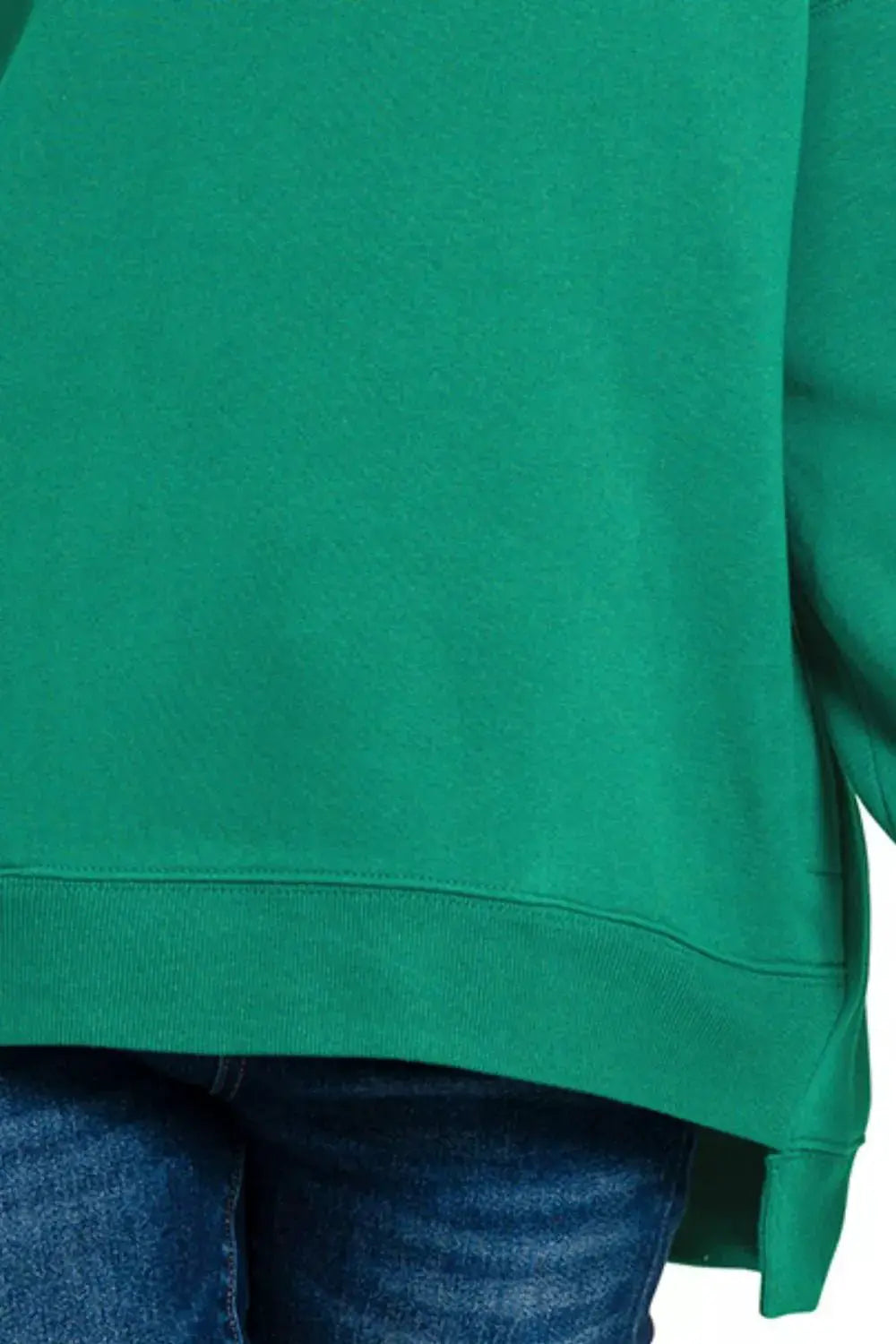 Zenana Fleece Hi-low Boyfriend Sweatshirts With Pockets by Trendsi