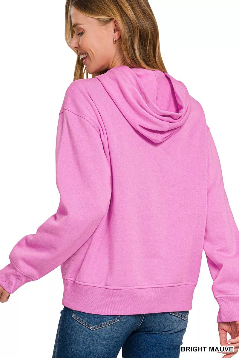 Zenana Fleece Kangaroo Pocket Hoodie - Bitsy Gypsy Boutique