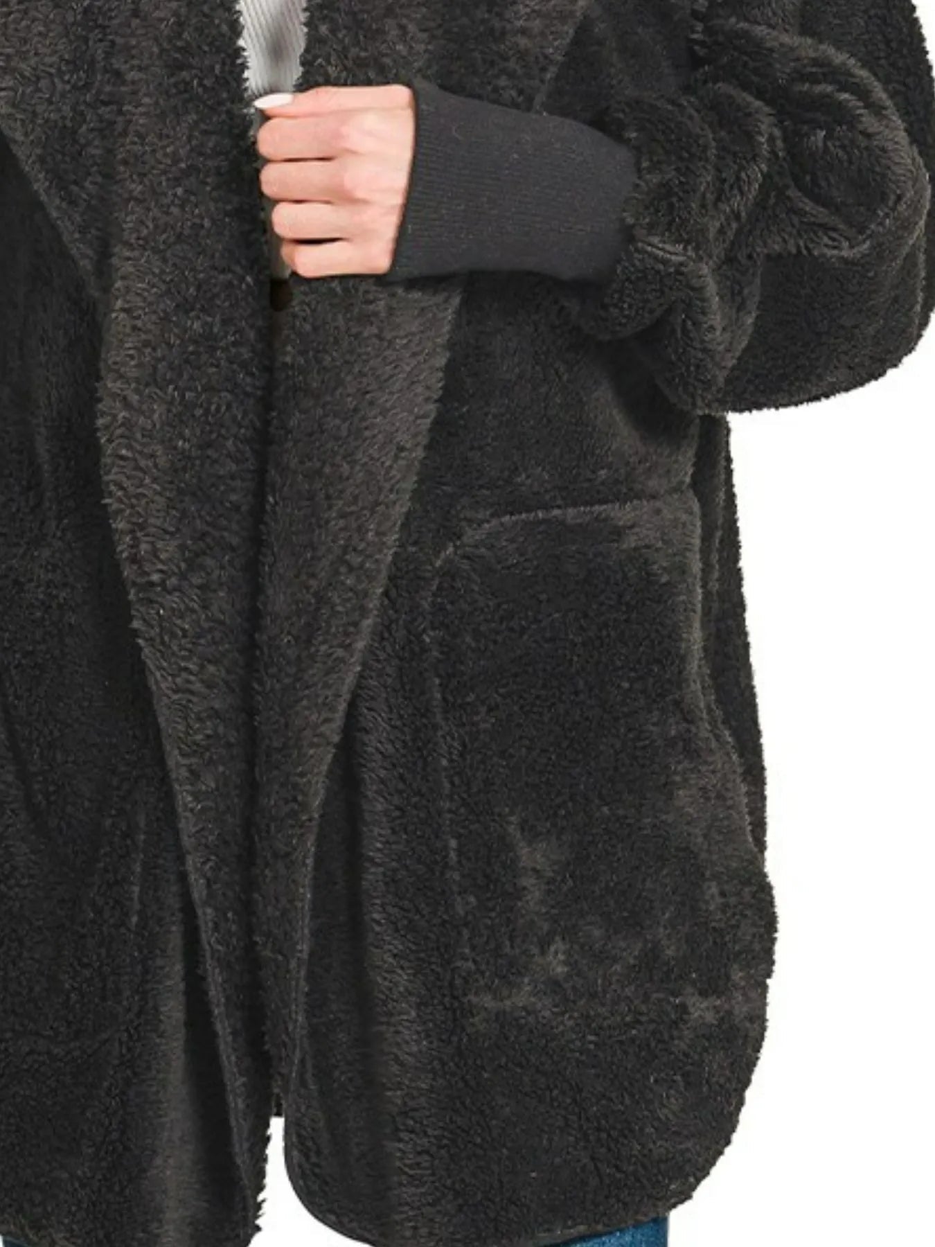 Zenana Hooded Faux Fur Jacket with Pockets - Bitsy Gypsy Boutique