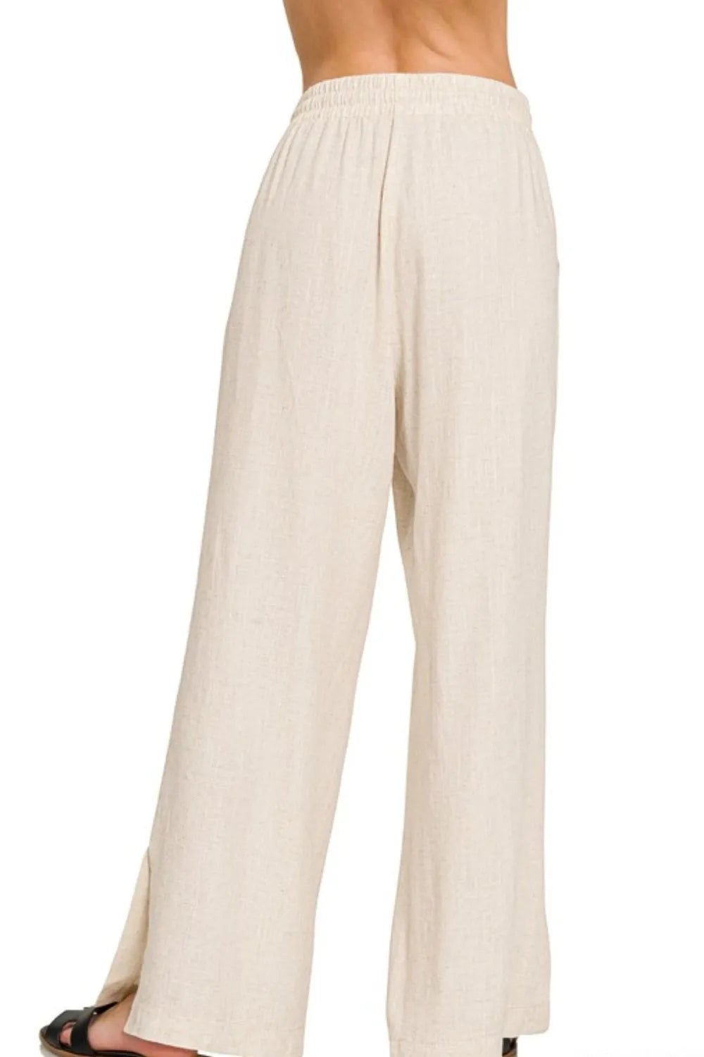 Zenana Linen Drawstring Pants - Bitsy Gypsy Boutique