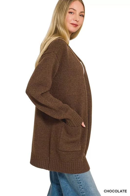Zenana Open Front Sweater Cardigan - Bitsy Gypsy Boutique