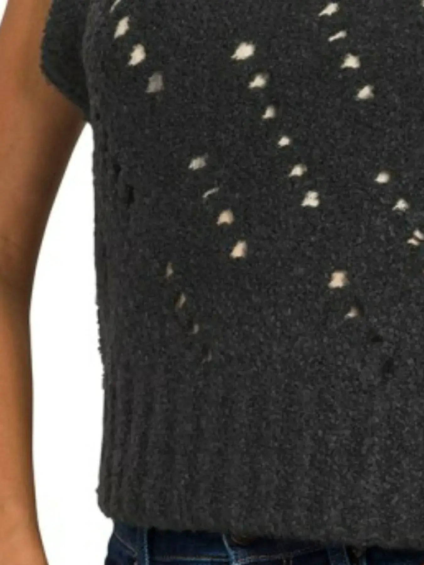 Zenana Openwork Textured Wool Sweater Vest by Trendsi