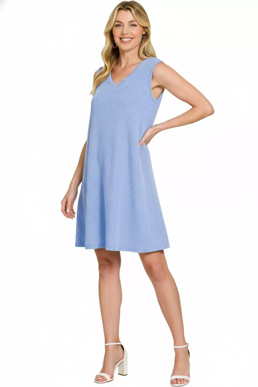 Zenana Raised Rib Sleeveless Mini Dress - Bitsy Gypsy Boutique
