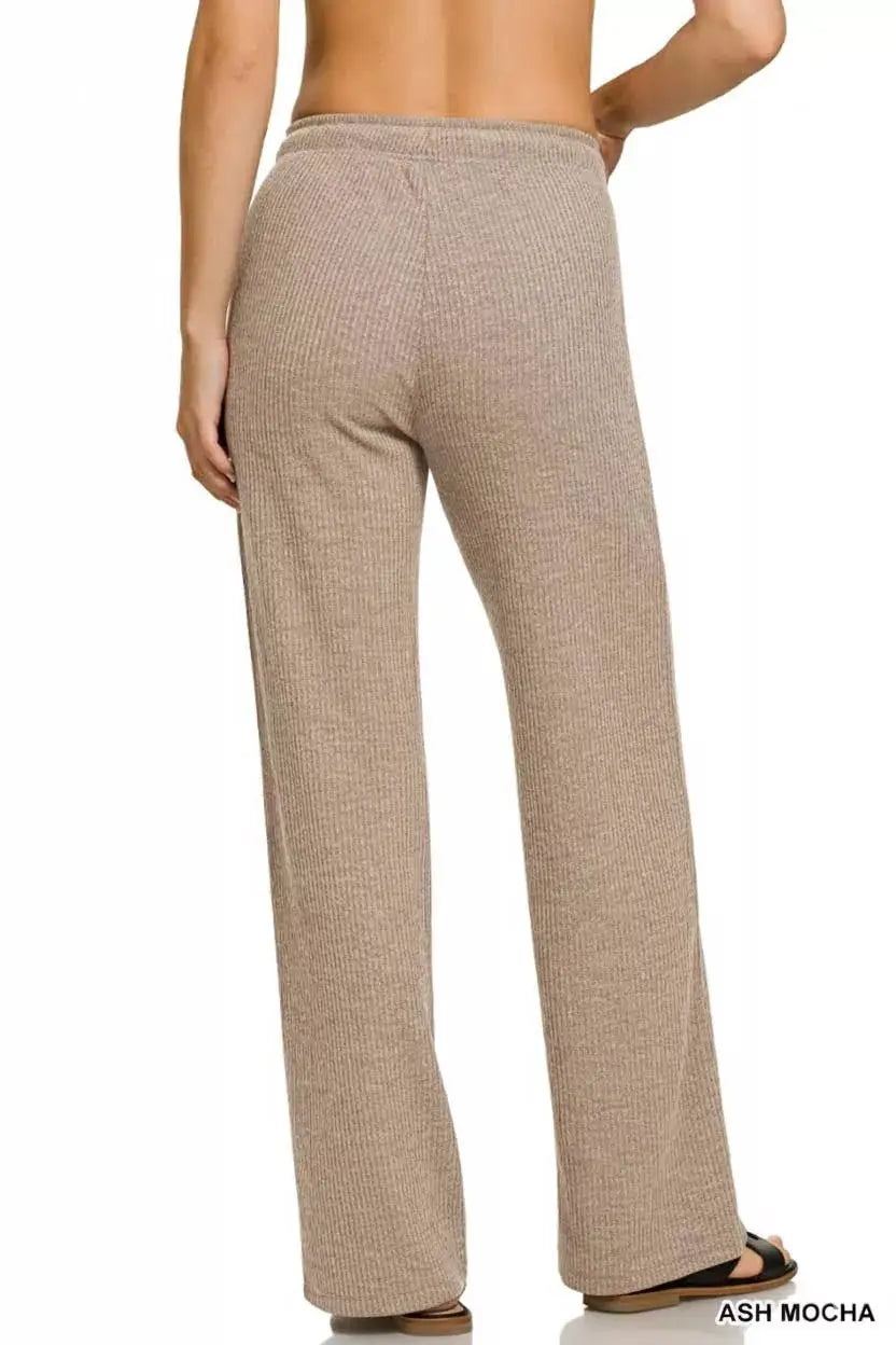 Zenana Ribbed Drawstring Lounge Pants by Trendsi