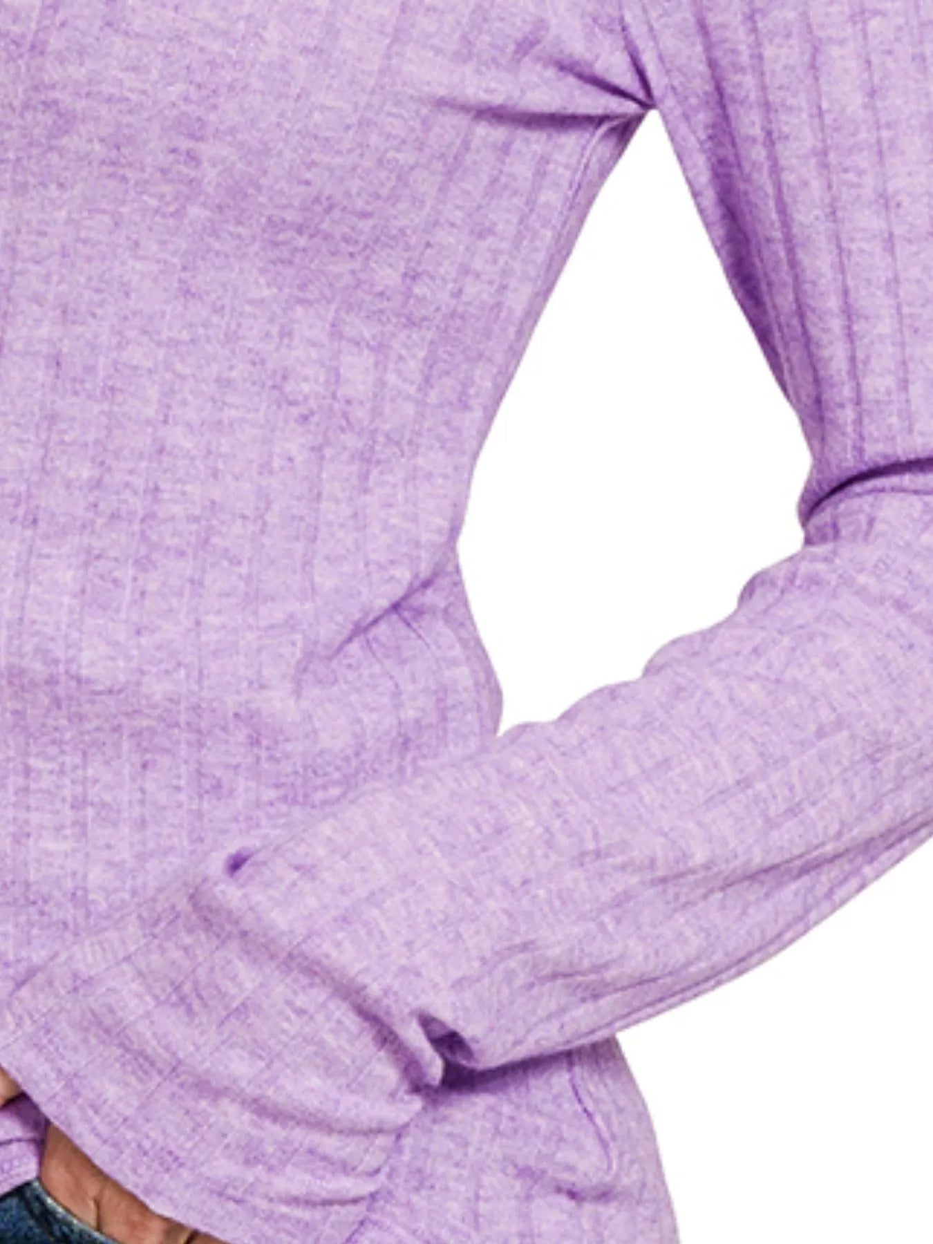 Zenana Ribbed Long Sleeve Round Neck T-Shirt - Bitsy Gypsy Boutique