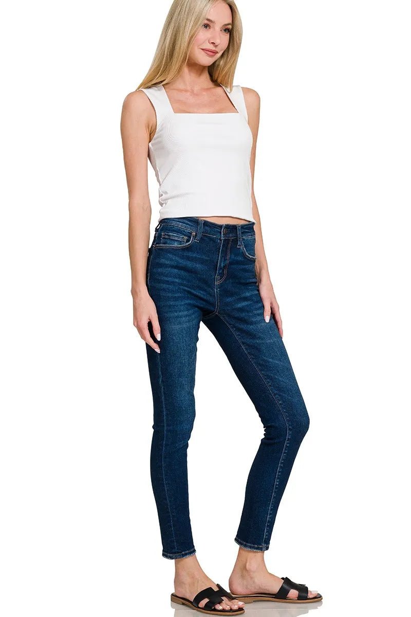Zenana Ribbed Seamless Double Layered Square Neck Tank - Bitsy Gypsy Boutique