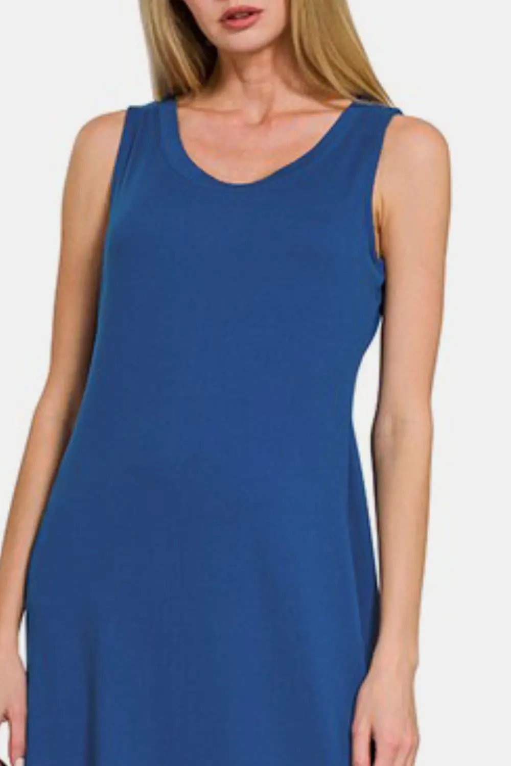 Zenana Scoop Neck Wide Strap Tank Dress by Trendsi