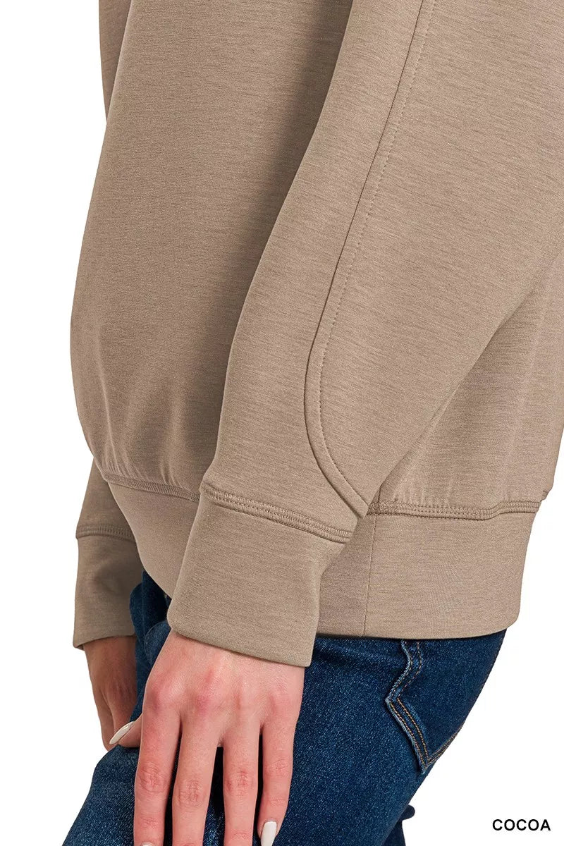 Zenana Scuba Round Neck Sweatshirt - Bitsy Gypsy Boutique