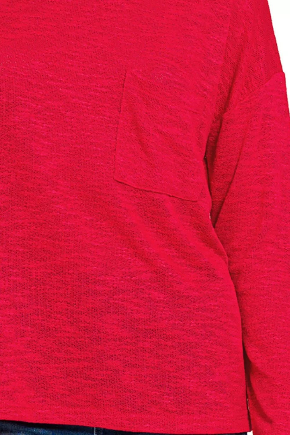Zenana Slub Hacci Long Sleeve T-Shirt - Bitsy Gypsy Boutique