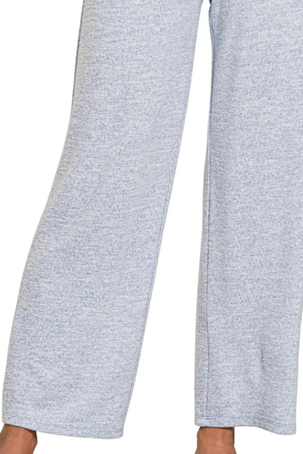 Zenana Soft Melange Hacci Elastic Waistband Lounge Pants by Trendsi