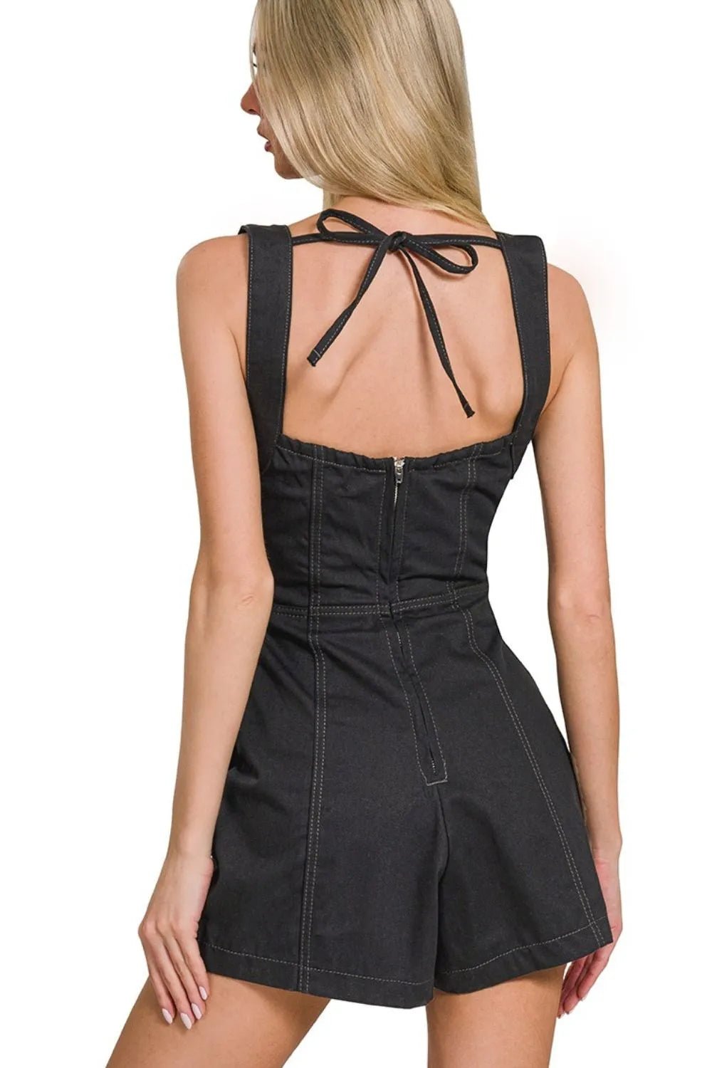 Zenana Tie Back Romper - Bitsy Gypsy Boutique