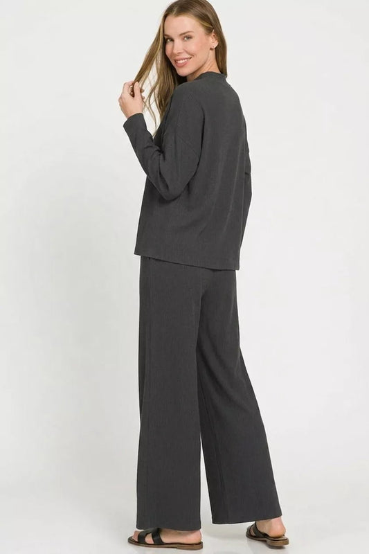 Zenana Viscose Sweater Top & Pants Set - Bitsy Gypsy Boutique