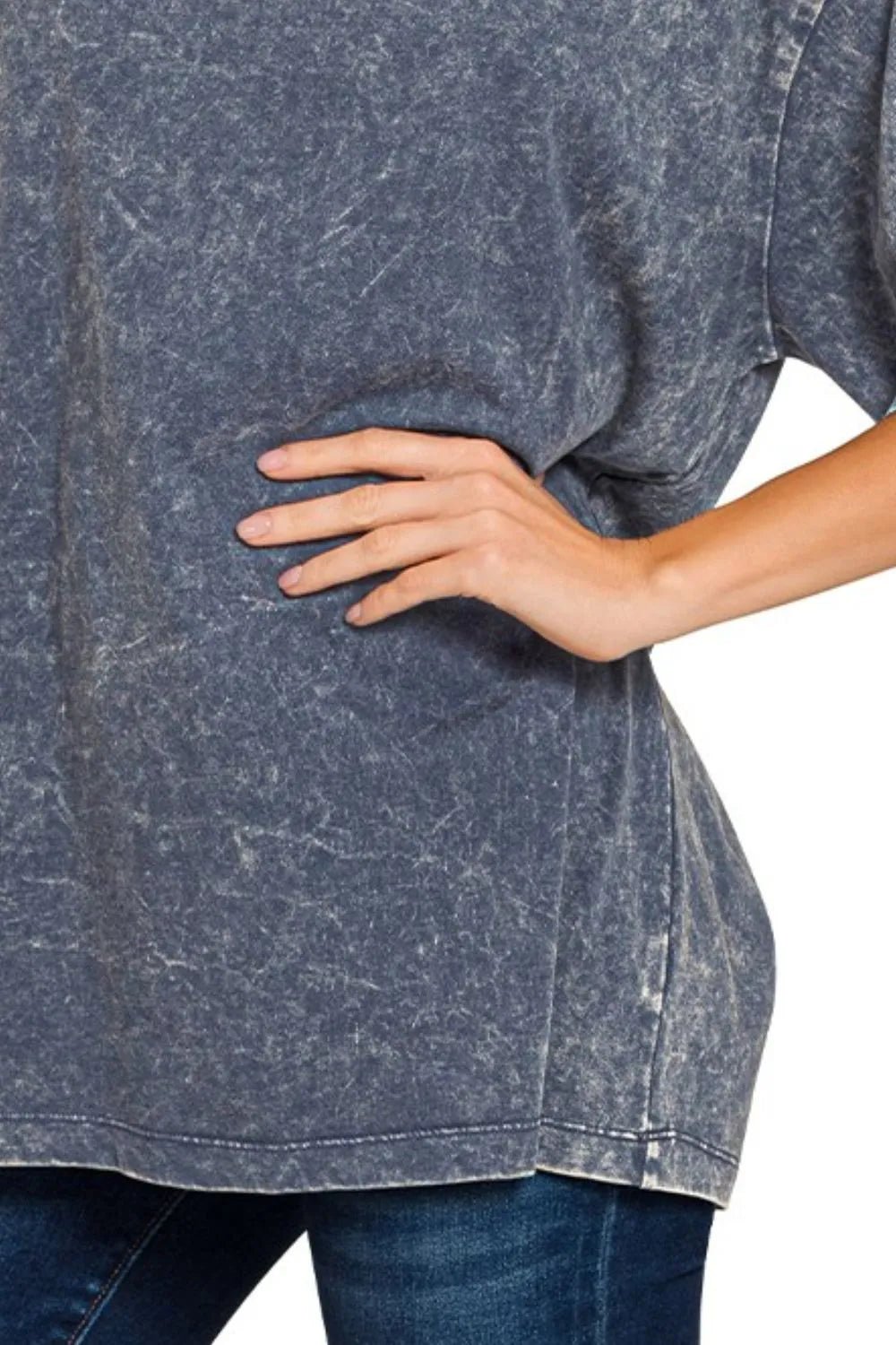 Zenana Washed Short Sleeve Top - Bitsy Gypsy Boutique