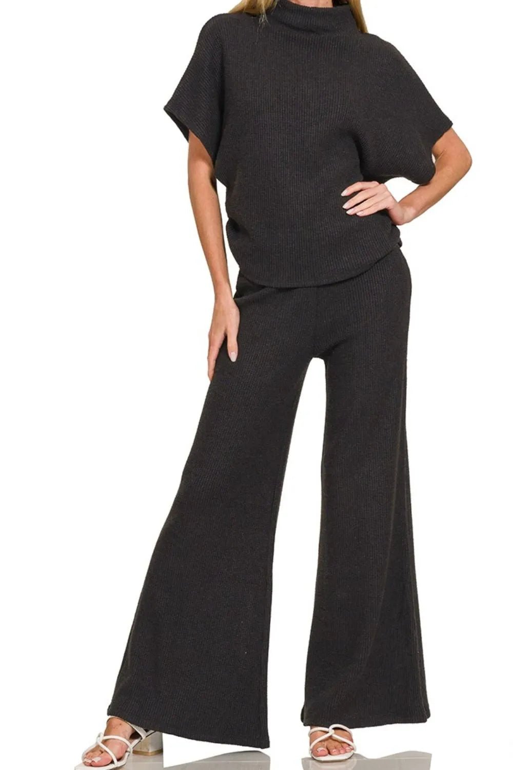 Zenana Wide Leg Flare Sweater Pants - Bitsy Gypsy Boutique