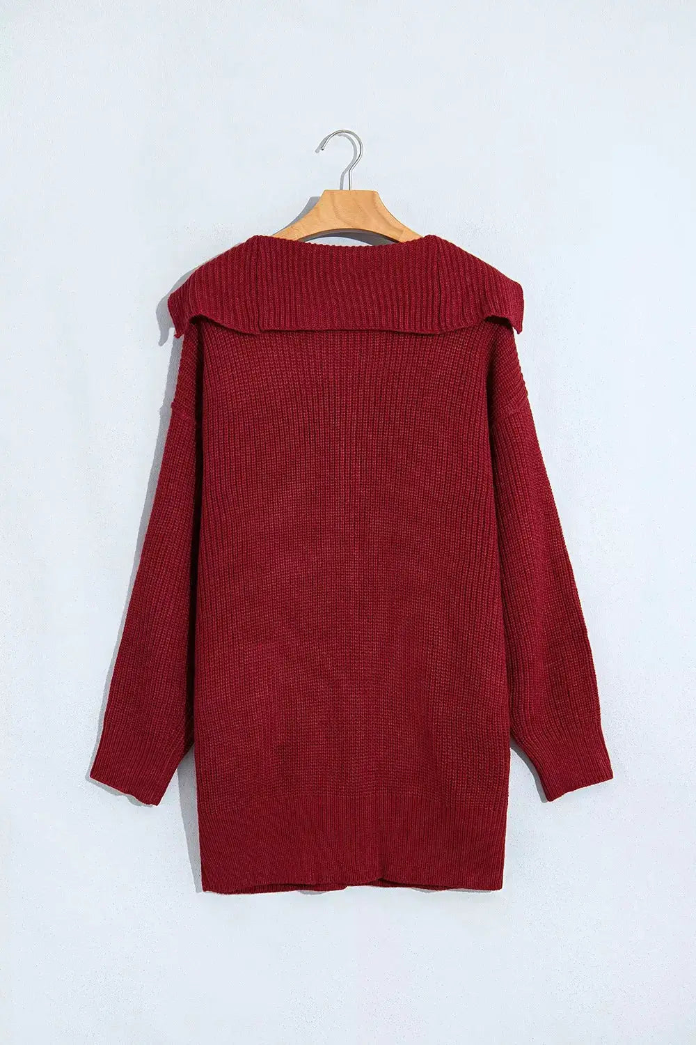 Solid Color Knit Oversized Button Front Sweater Cardigan by Trendsi