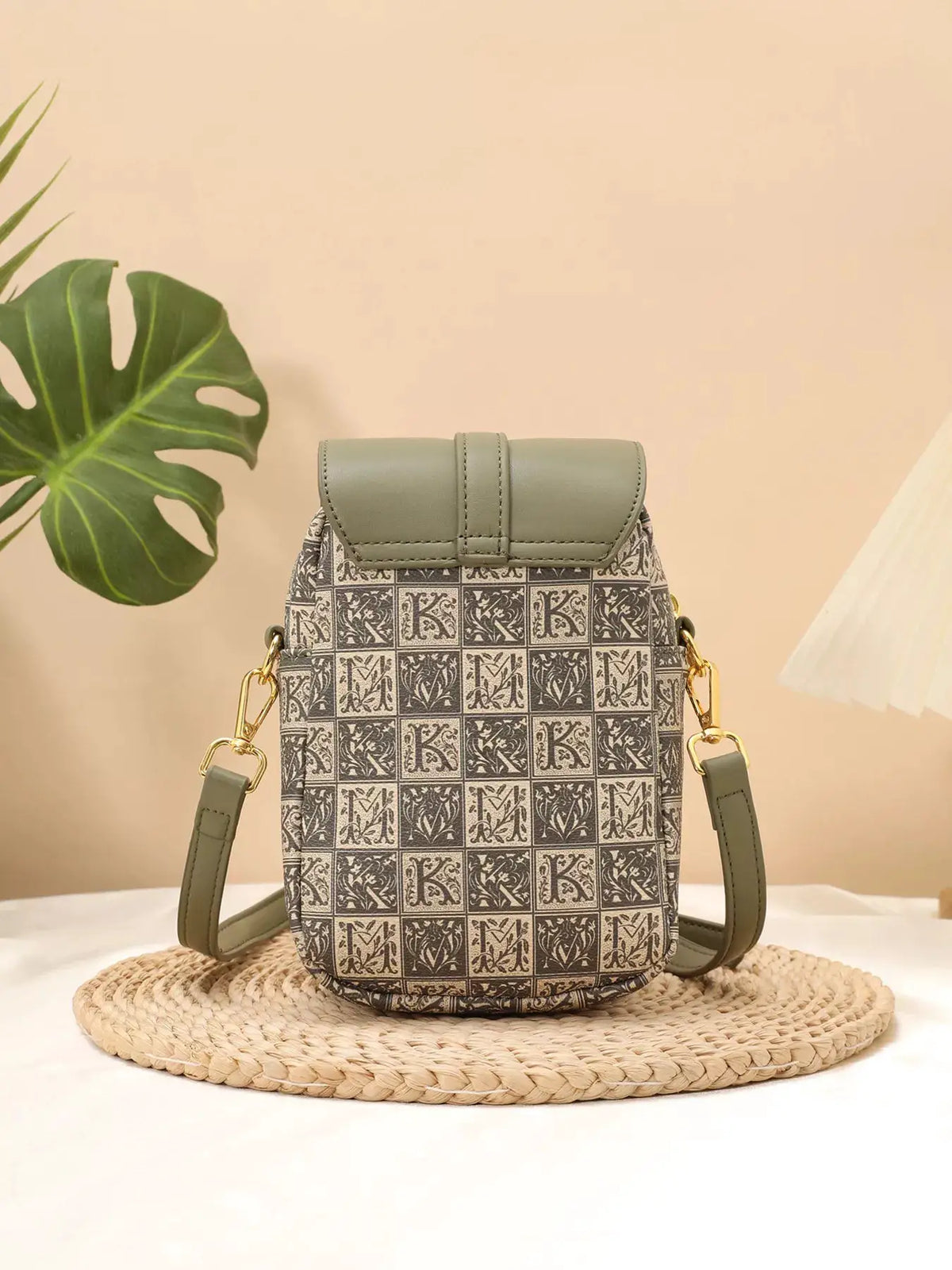 Printed Flap Crossbody Bag by Trendsi