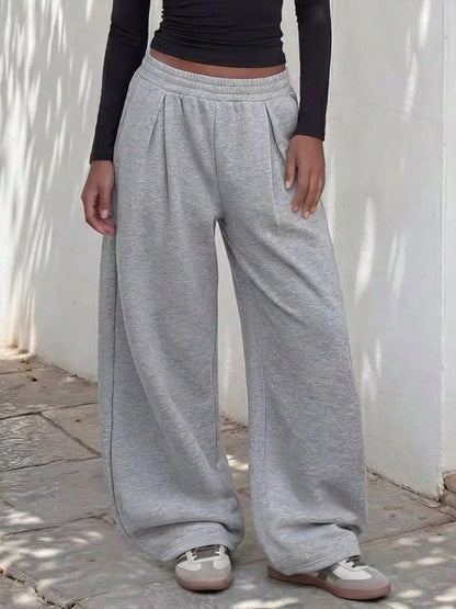 Elastic Waist Wide-Leg Sweatpants by Trendsi