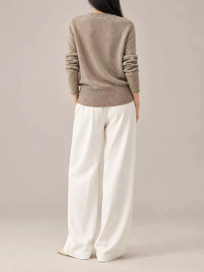 Wrap-Front Long Sleeve Sweater by Trendsi
