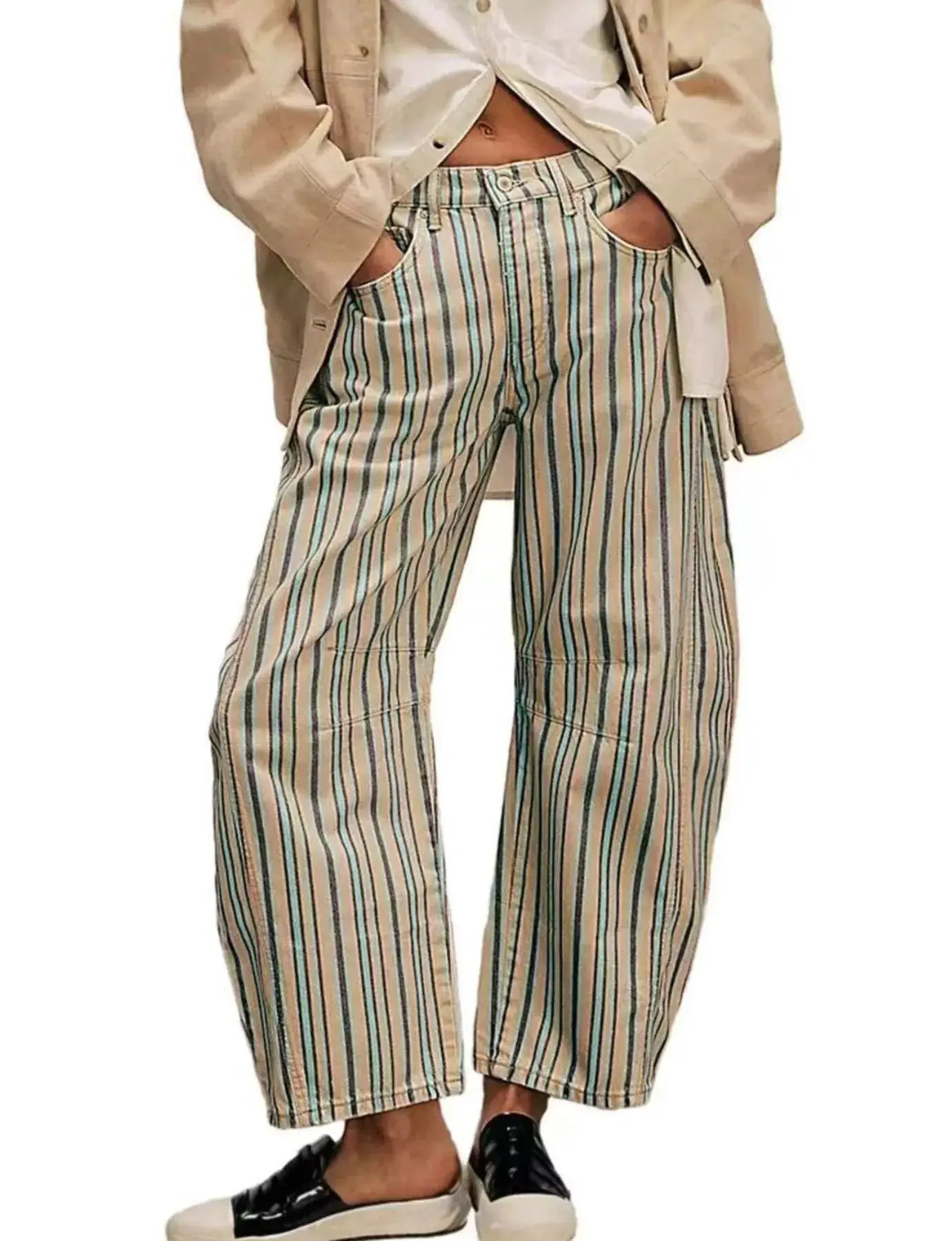 Printed Wide-Leg Jeans by Trendsi